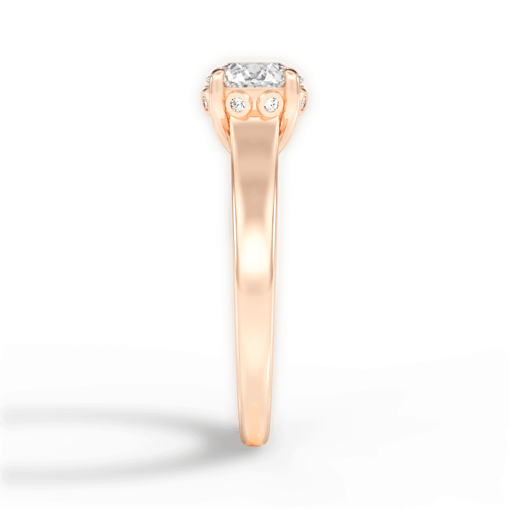 Carol Round Cut Lab Grown Diamond 18Kt Rose Gold Engagement Ring - View 2