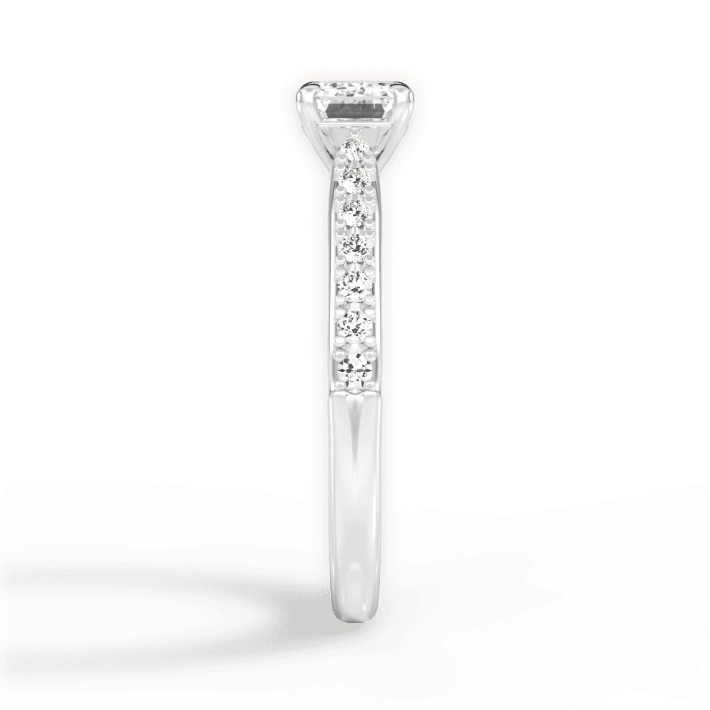 Diane Cushion Cut Lab Grown Diamond 18Kt Rose Gold Engagement Ring - View 3