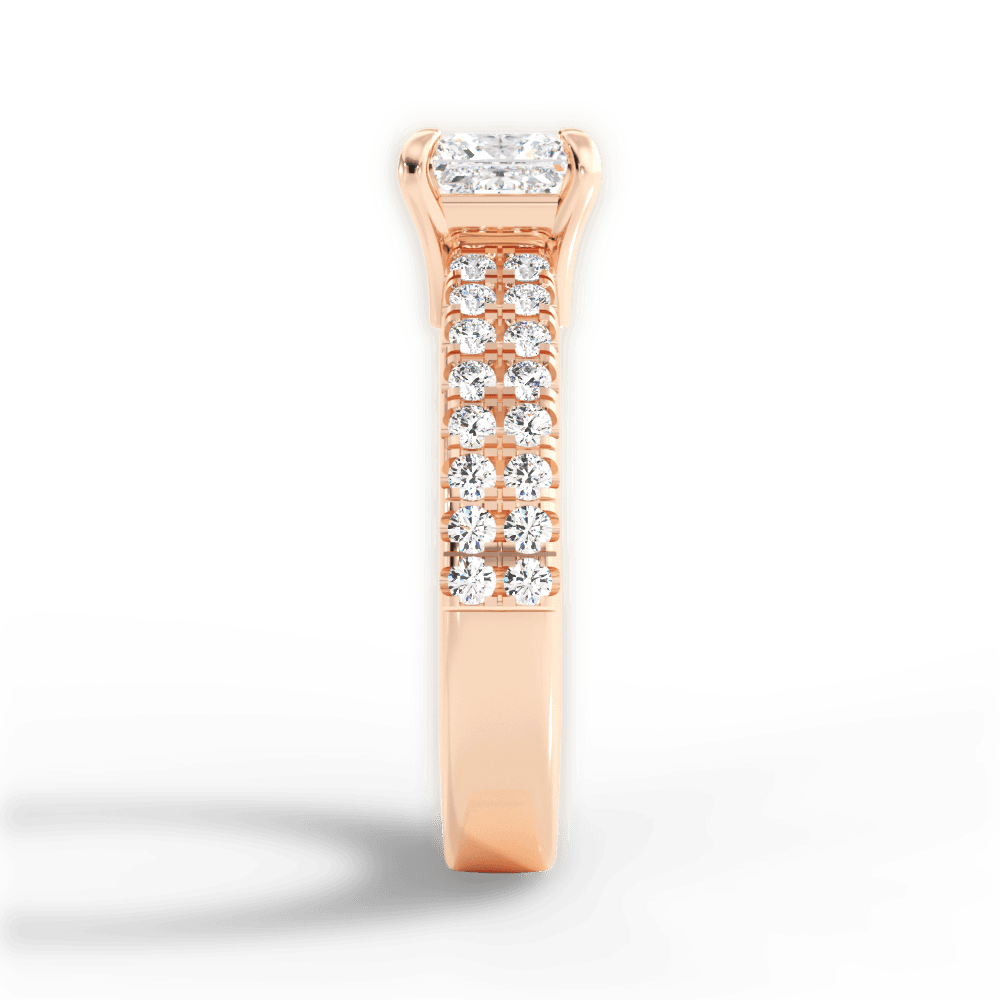 Kayla Princess Cut Lab Grown Diamond 18Kt Rose Gold Engagement Ring - View 2