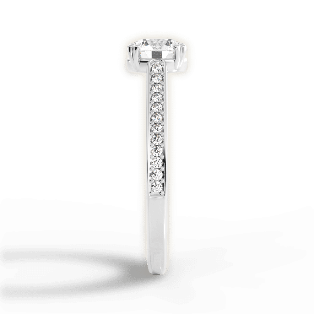 Denise Round Cut Lab Grown Diamond 14Kt White Gold Engagement Ring - View 2