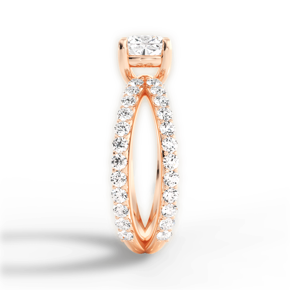 Lauren Cushion Cut Lab Grown Diamond 18Kt Rose Gold Engagement Ring - View 4