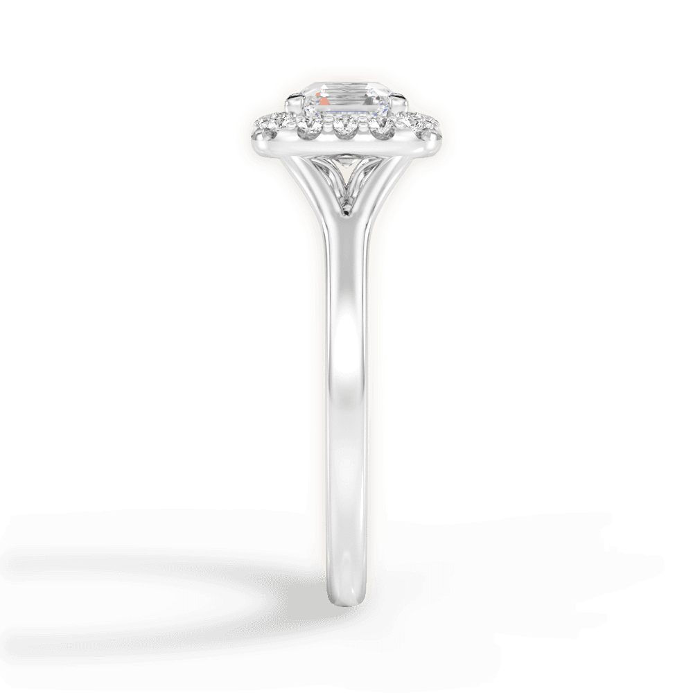 Geneva Asscher Cut Lab Grown Diamond Platinum Engagement Ring - View 2