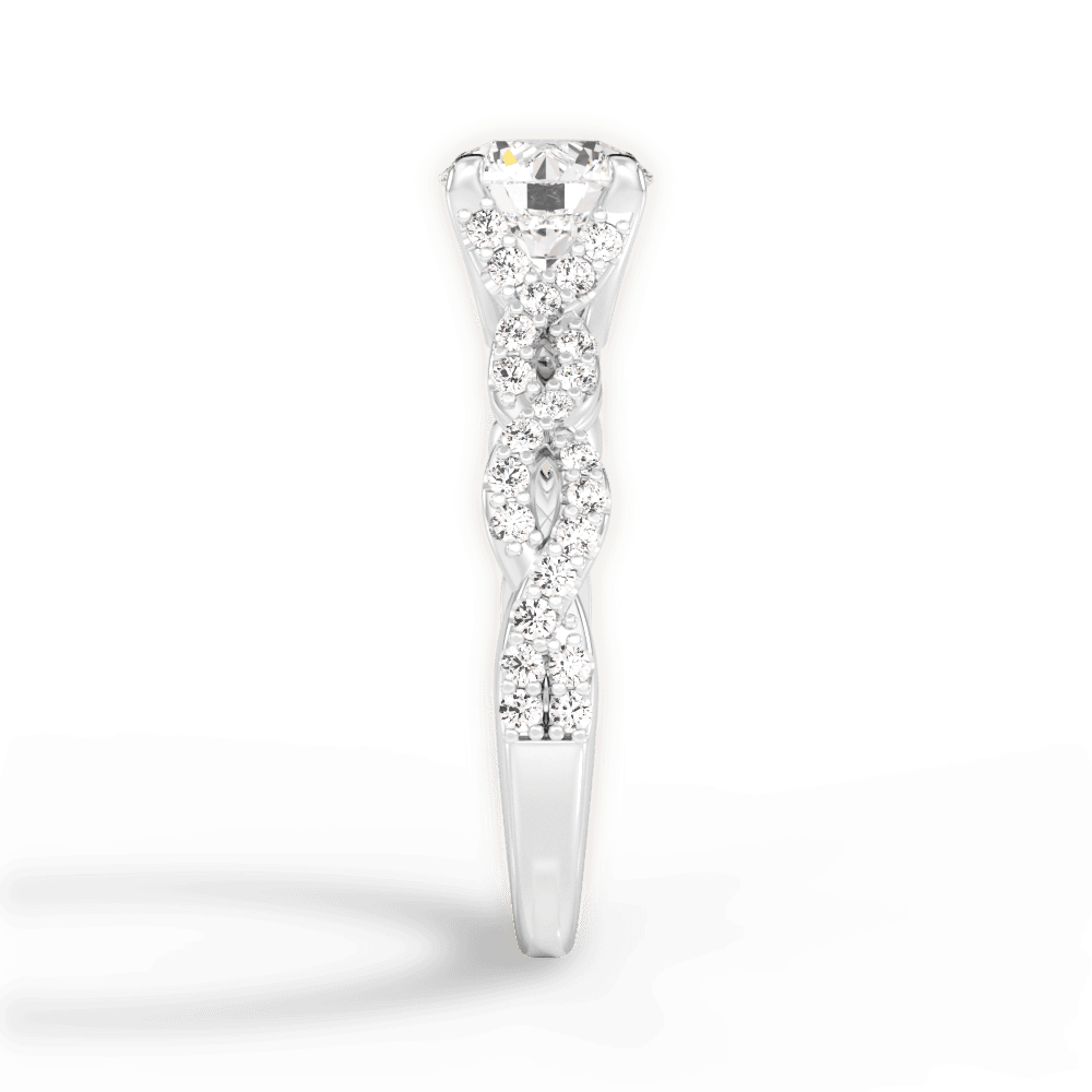 Justine Round Cut Lab Grown Diamond 18Kt White Gold Engagement Ring - View 4