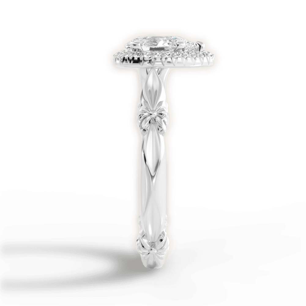 Erica Pear Cut Lab Grown Diamond 14Kt White Gold Engagement Ring - View 3
