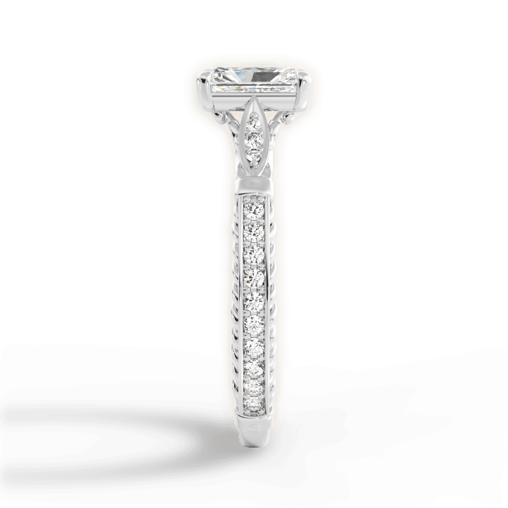 Gabriela Radiant Cut Lab Grown Diamond Platinum Engagement Ring - View 2
