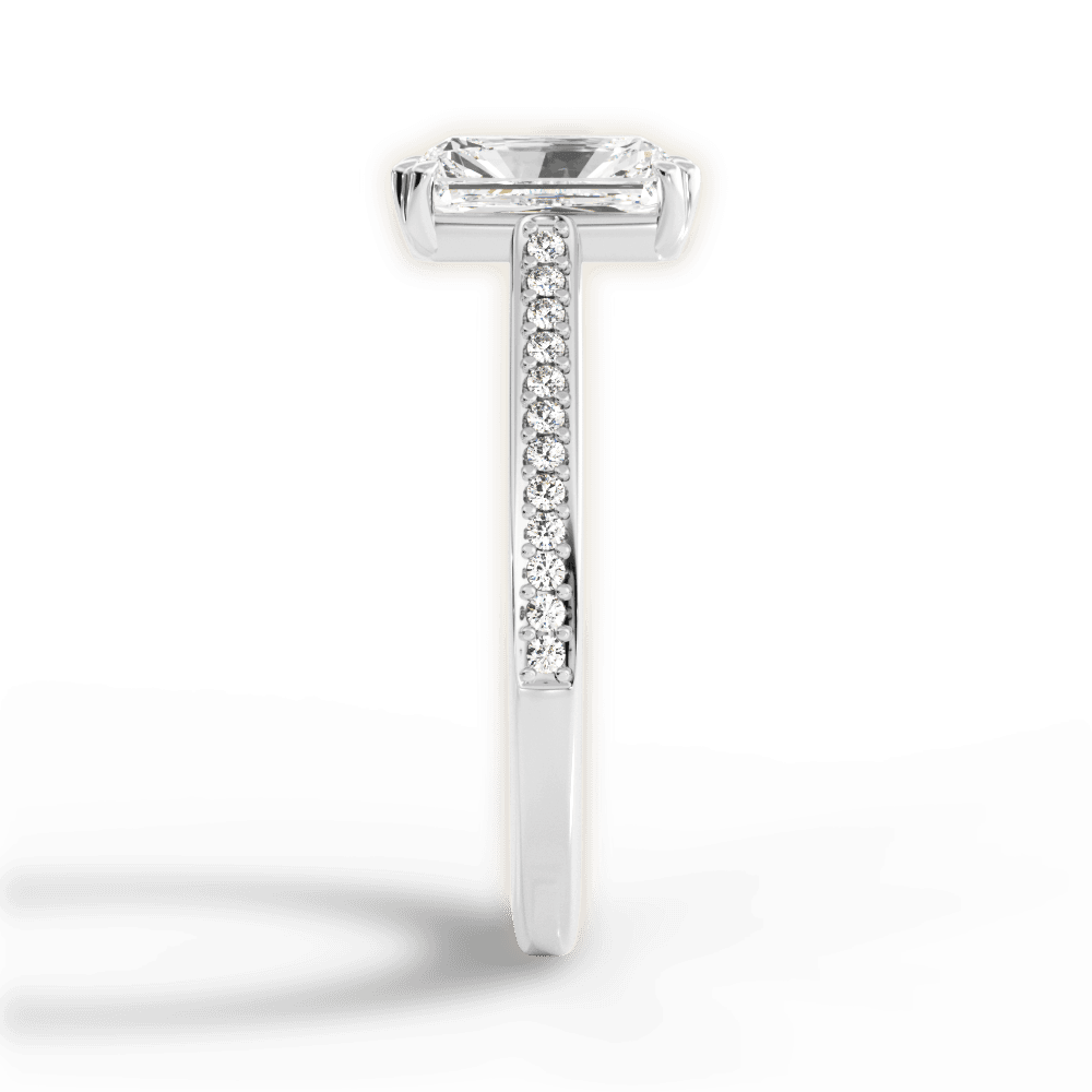 Denise Radiant Cut Lab Grown Diamond 14Kt White Gold Engagement Ring - View 3