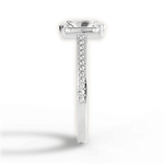 Denise Radiant Cut Lab Grown Diamond Platinum Engagement Ring - View 3