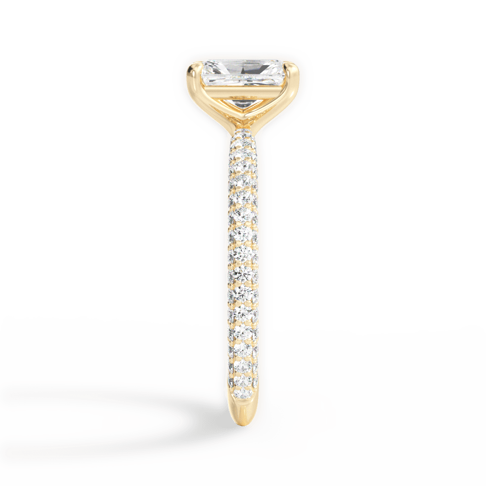 Kristen Radiant Cut Lab Grown Diamond 18Kt Yellow Gold Engagement Ring - View 3