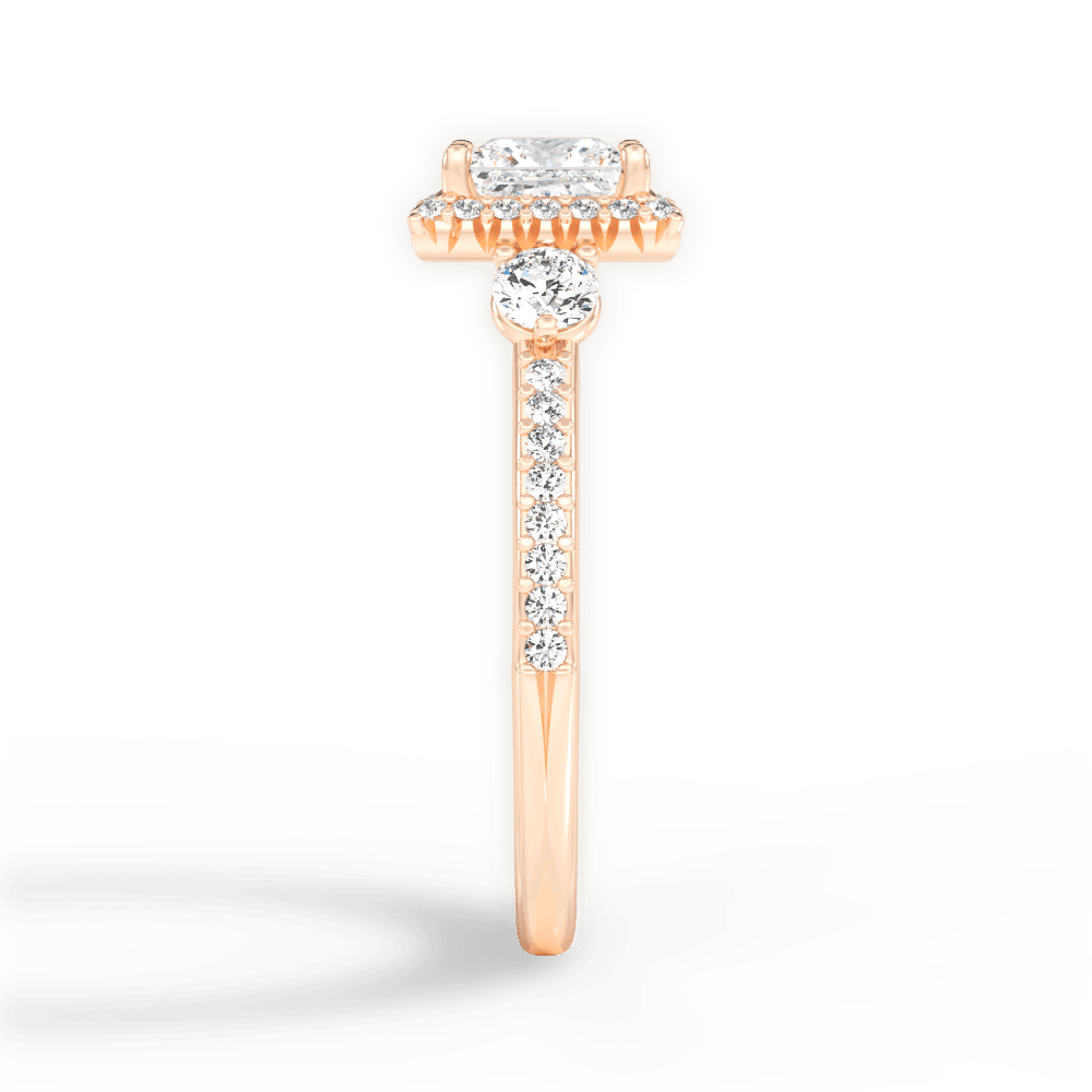 Julia Princess Cut Lab Grown Diamond 18Kt Rose Gold Engagement Ring - View 4
