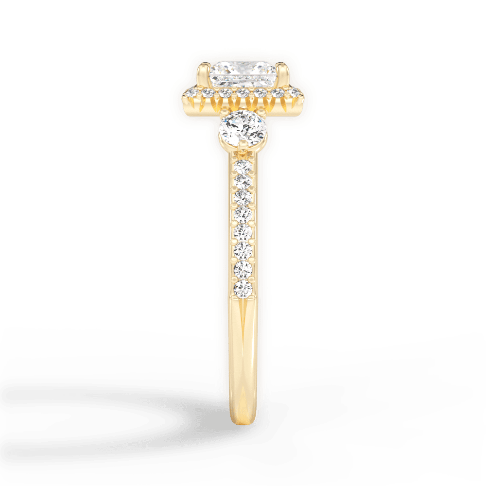 Julia Princess Cut Lab Grown Diamond 18Kt Yellow Gold Engagement Ring - View 3