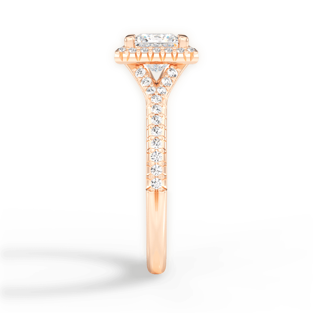 Judy Princess Cut Lab Grown Diamond 18Kt Rose Gold Engagement Ring - View 4