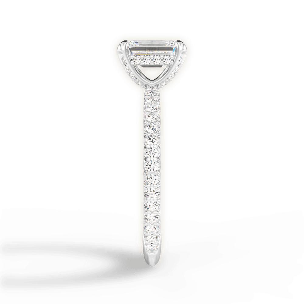 Madeline Emerald Cut Lab Grown Diamond Platinum Engagement Ring - View 2