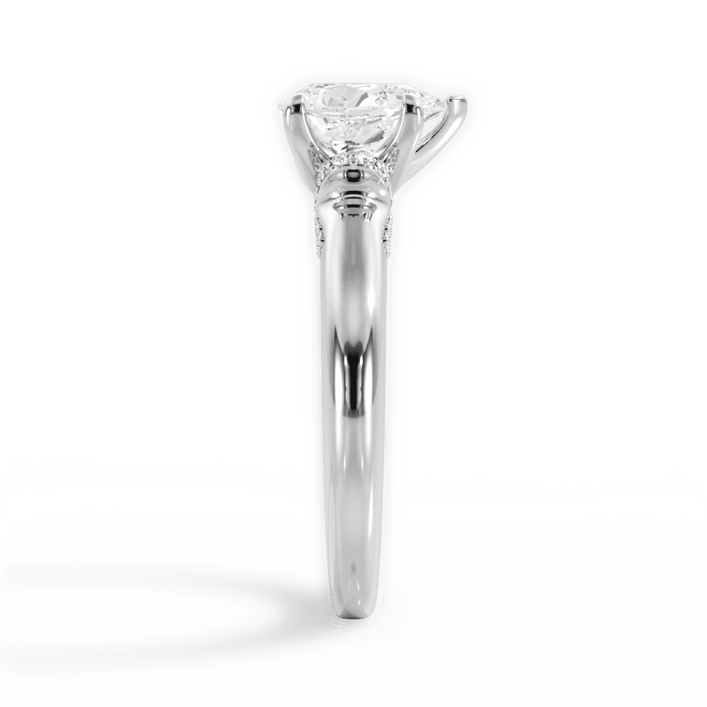 Florence Pear Cut Lab Grown Diamond 18Kt White Gold Engagement Ring - View 4