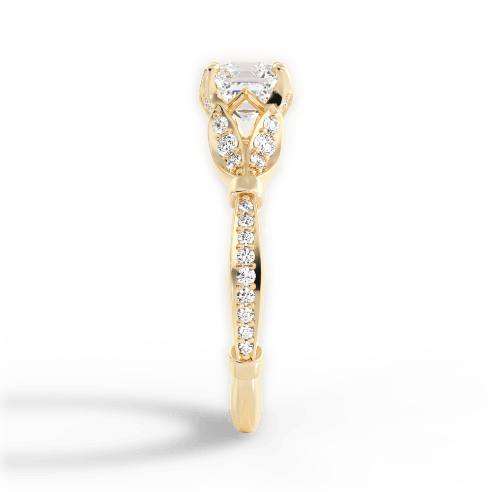 Geraldine Asscher Cut Lab Grown Diamond 18Kt Yellow Gold Engagement Ring - View 4