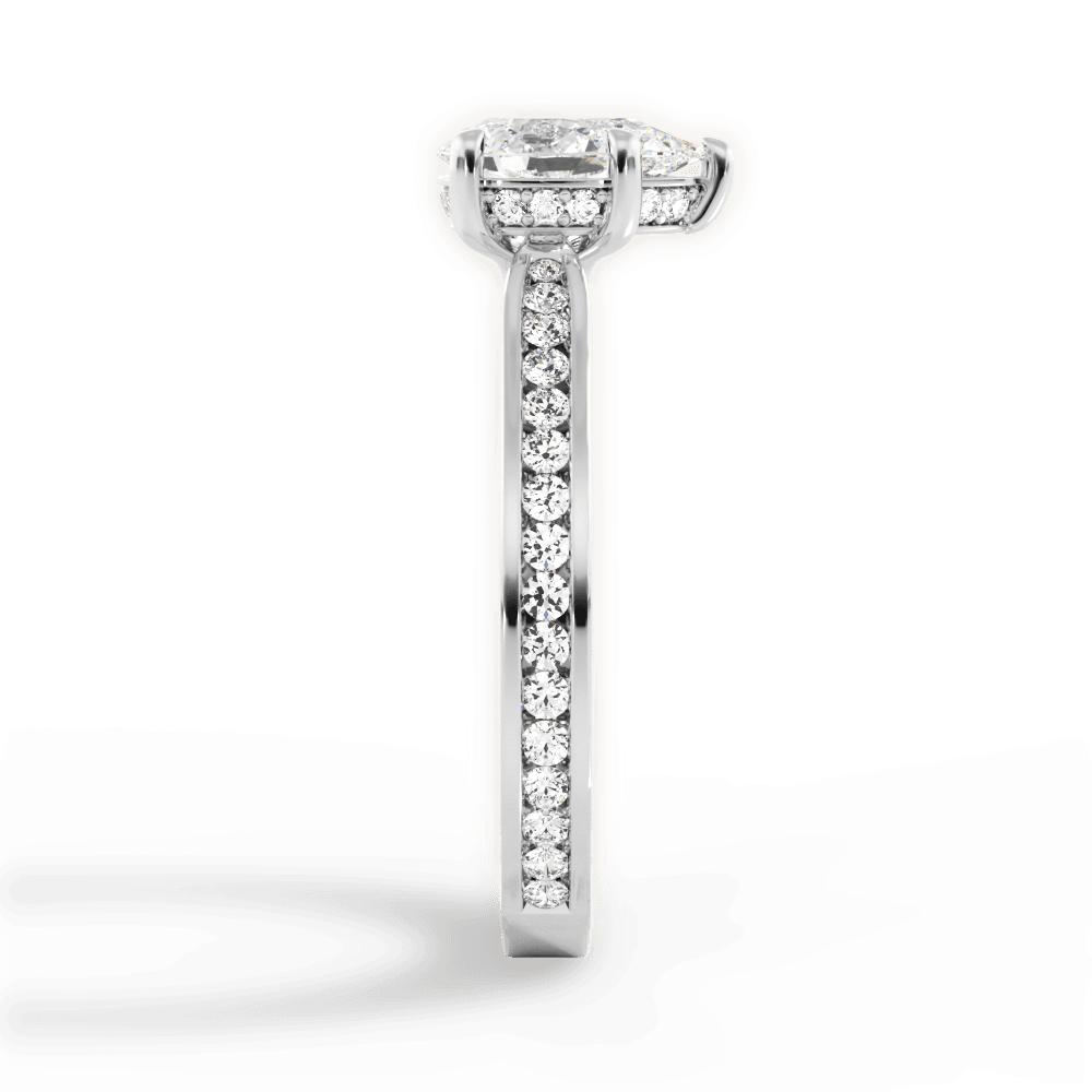 Katelyn Pear Cut Lab Grown Diamond Platinum Engagement Ring - View 4