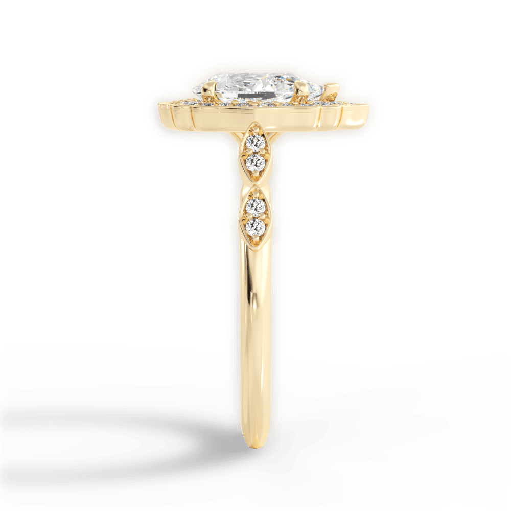 Julie Pear Cut Lab Grown Diamond 18Kt Yellow Gold Engagement Ring - View 4