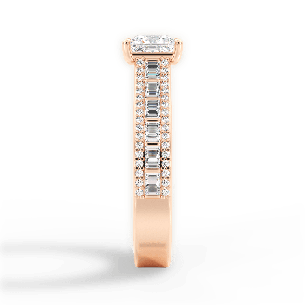 Lynn Princess Cut Lab Grown Diamond 18Kt Rose Gold Engagement Ring - View 4