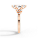 Carmen Marquise Cut Lab Grown Diamond 18Kt Rose Gold Engagement Ring - View 4