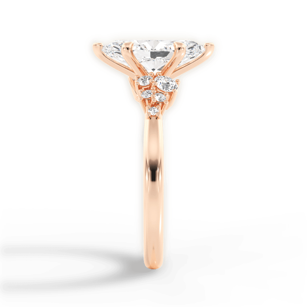 Carmen Marquise Cut Lab Grown Diamond 18Kt Rose Gold Engagement Ring - View 4