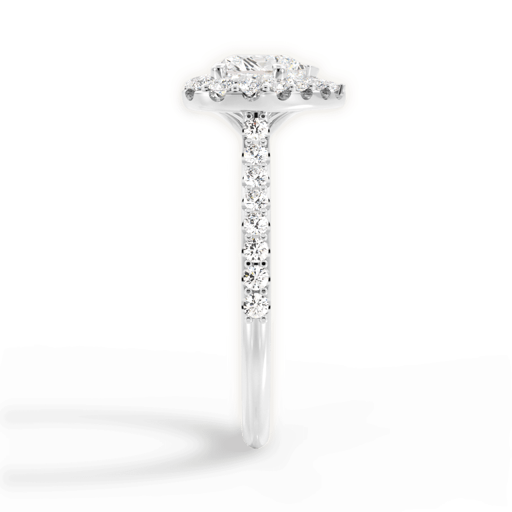 Leah Heart Cut Lab Grown Diamond Platinum Engagement Ring - View 4