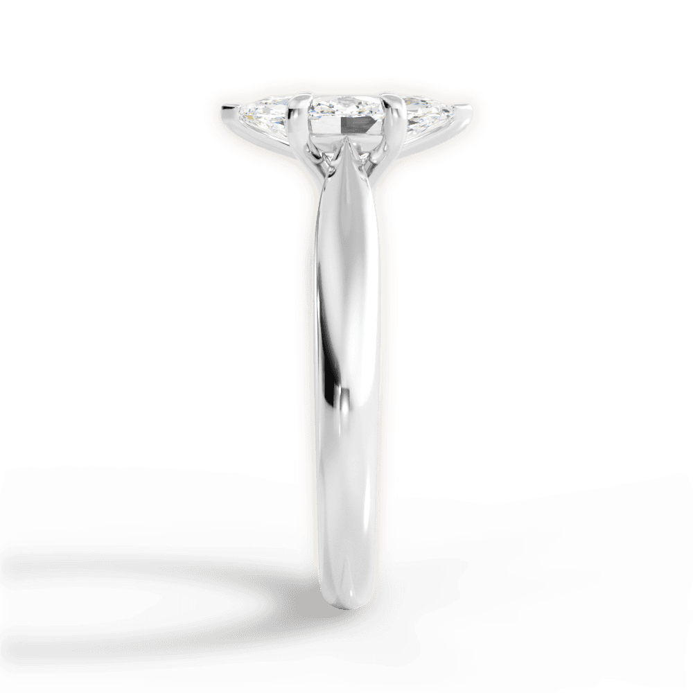 Amy Marquise Cut Lab Grown Diamond Platinum Engagement Ring - View 2
