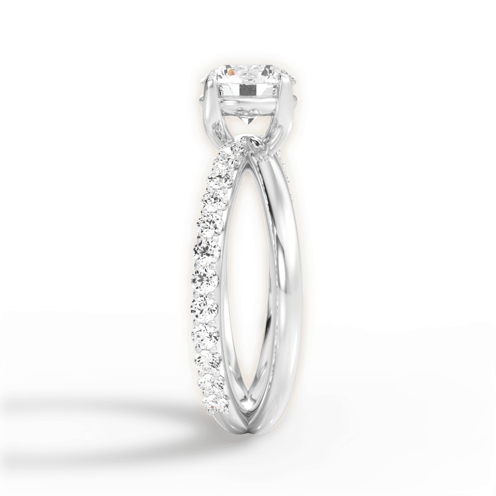 Jennifer Round Cut Lab Grown Diamond 18Kt White Gold Engagement Ring - View 3