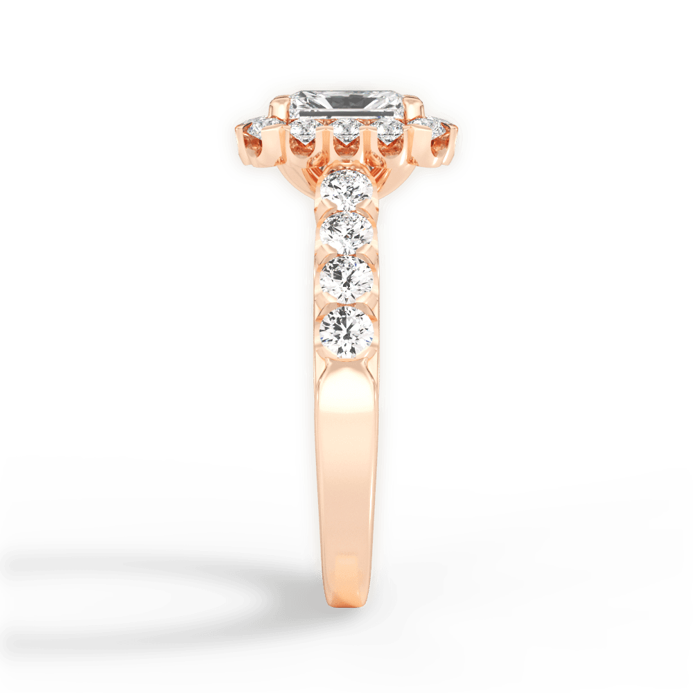 Lacey Radiant Cut Lab Grown Diamond 18Kt Rose Gold Engagement Ring - View 4