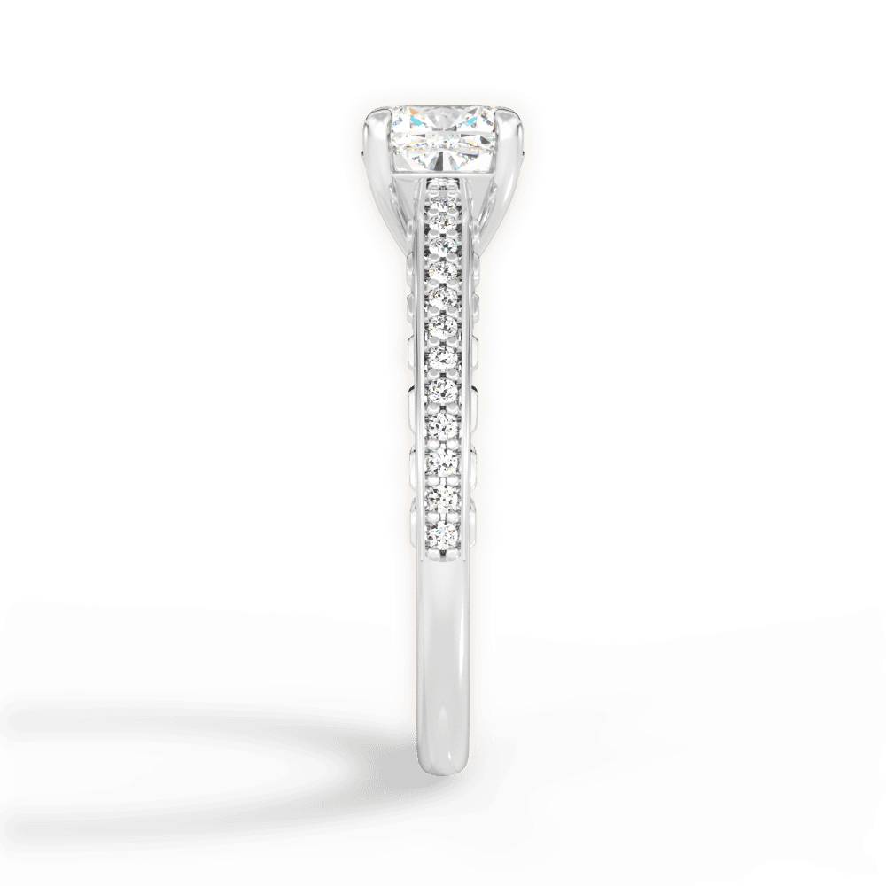 Caroline Cushion Cut Lab Grown Diamond Platinum Engagement Ring - View 2
