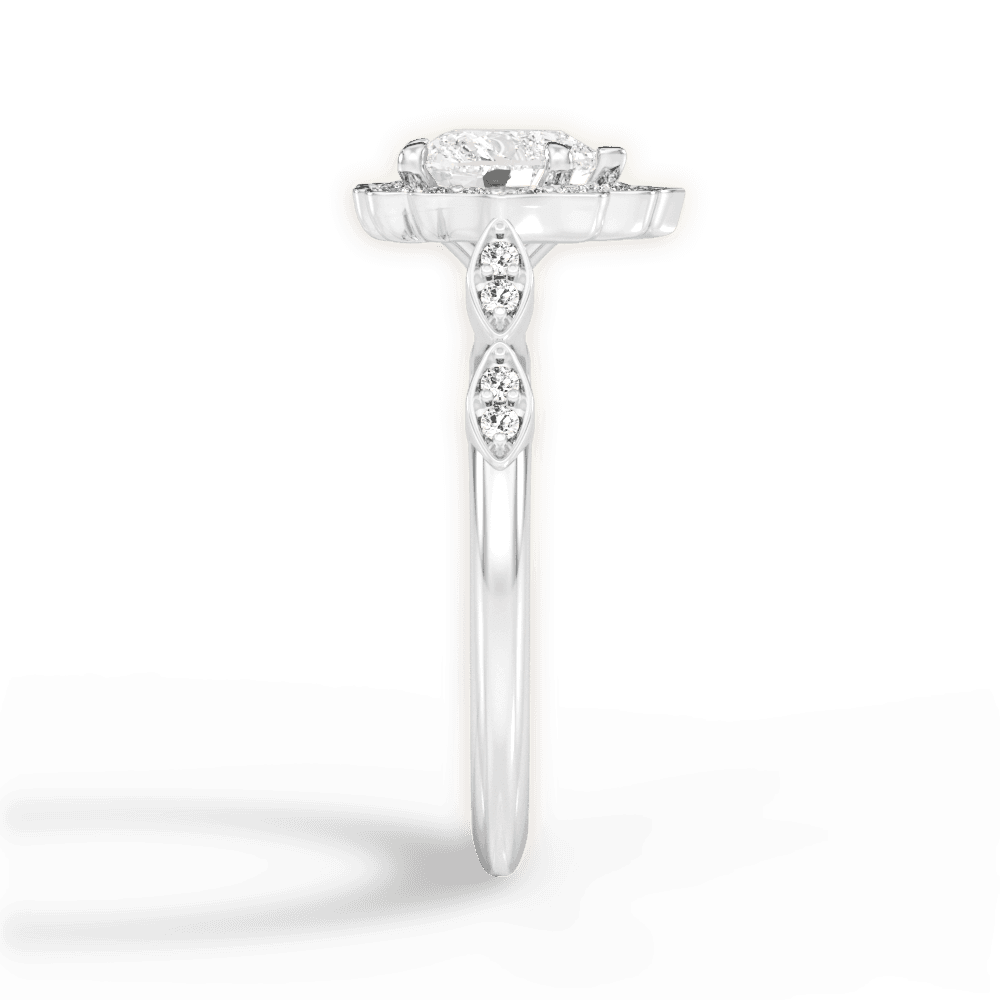 Julie Heart Cut Lab Grown Diamond Platinum Engagement Ring - View 3