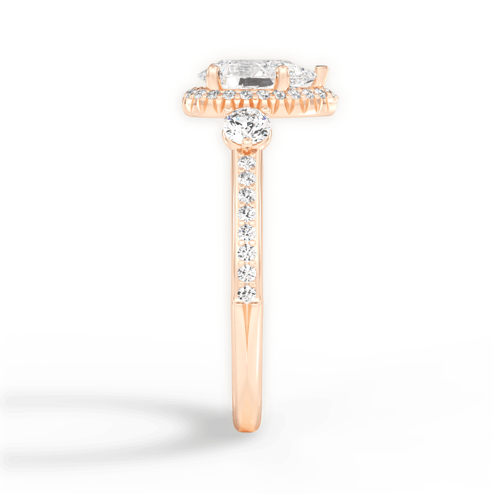 Julia Pear Cut Lab Grown Diamond 18Kt Rose Gold Engagement Ring - View 4
