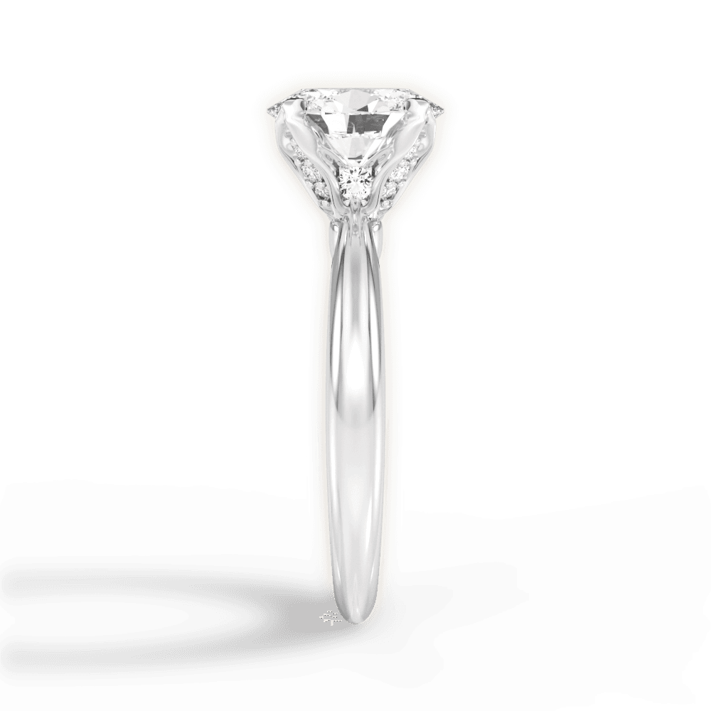 Elaine Oval Cut Lab Grown Diamond 14Kt White Gold Engagement Ring - View 4