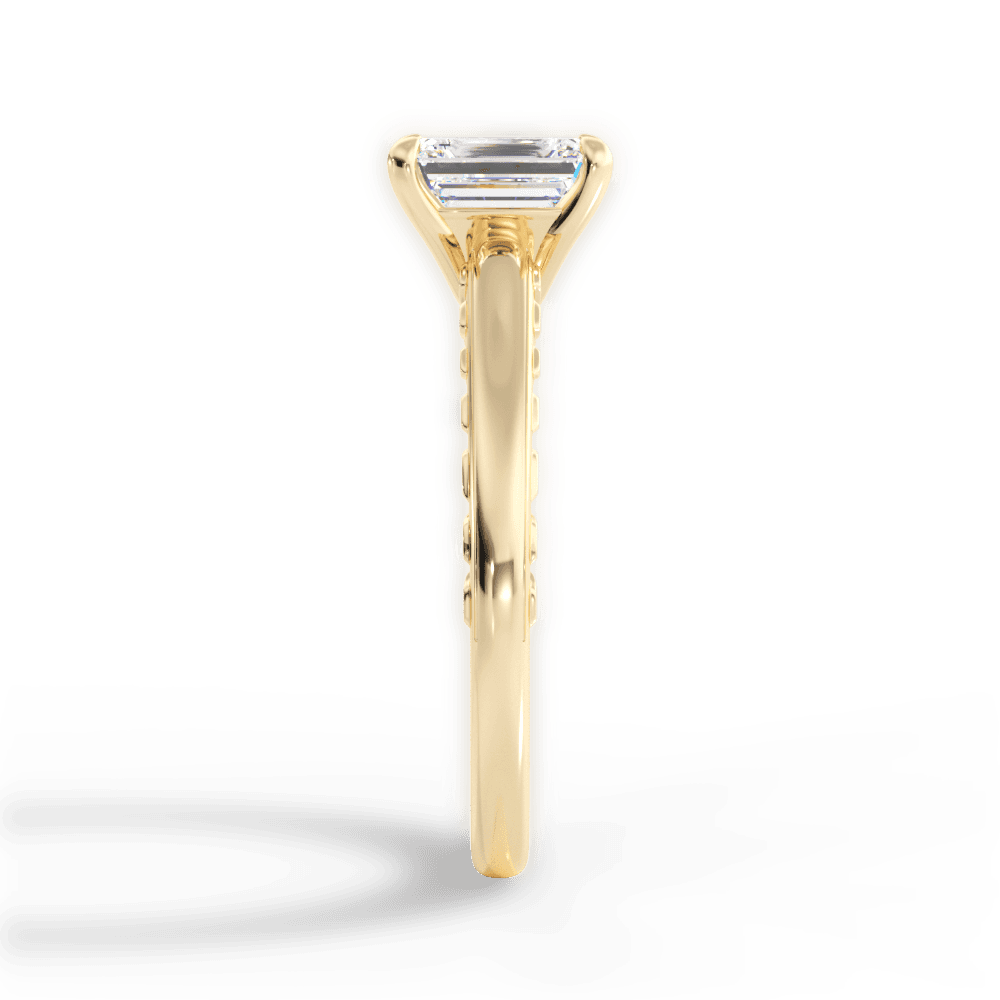 Annette Emerald Cut Lab Grown Diamond 18Kt Yellow Gold Engagement Ring - View 2