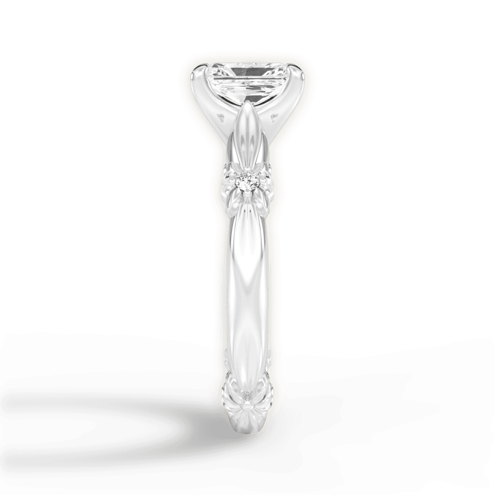 Claire Radiant Cut Lab Grown Diamond Platinum Engagement Ring - View 2