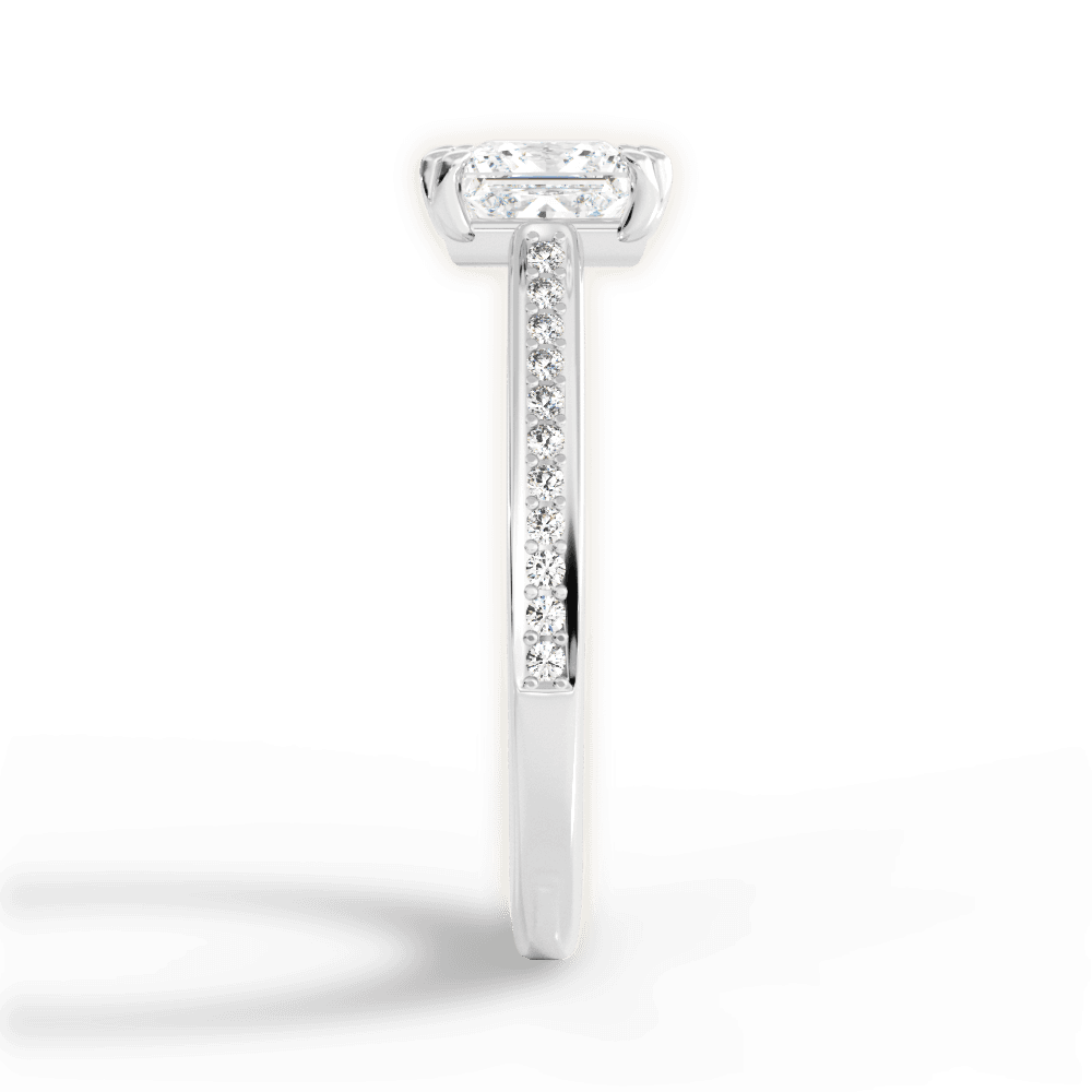 Denise Princess Cut Lab Grown Diamond Platinum Engagement Ring - View 2