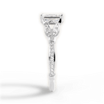 Geraldine Emerald Cut Lab Grown Diamond Platinum Engagement Ring - View 2