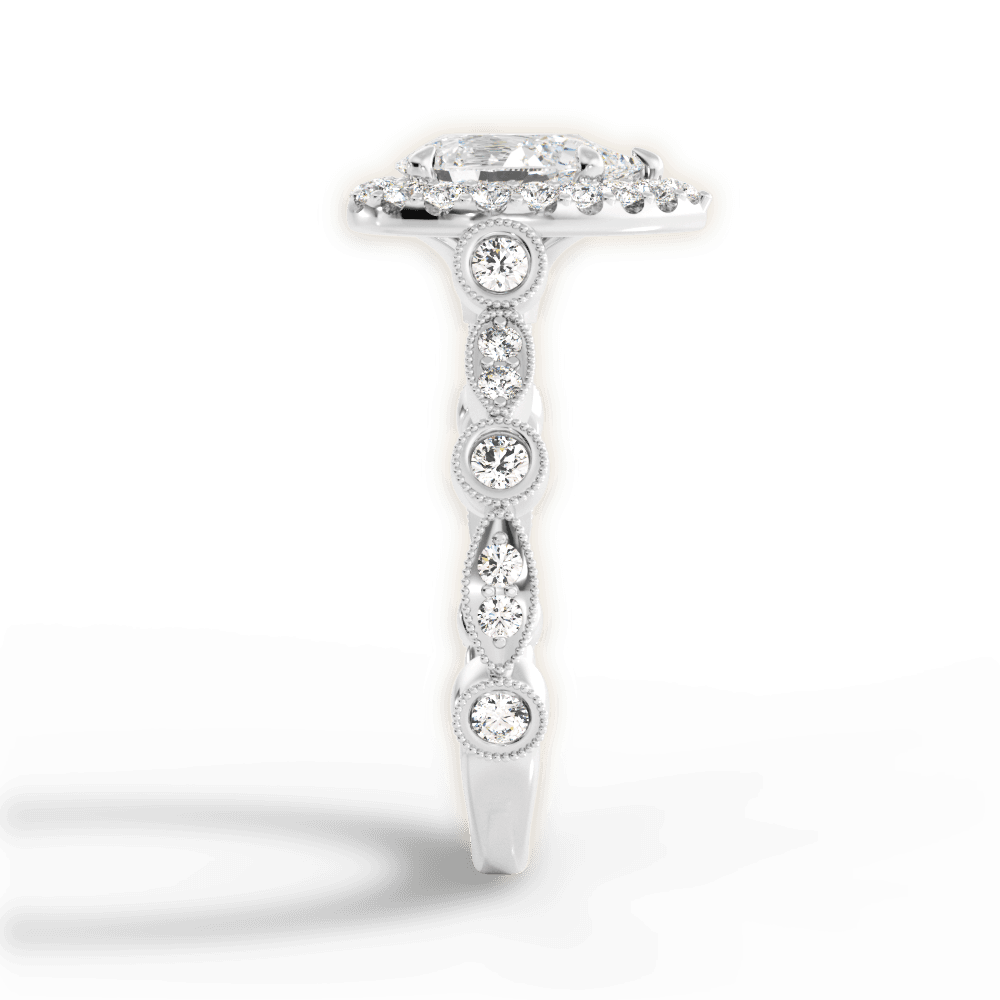 Irene Pear Cut Lab Grown Diamond 14Kt White Gold Engagement Ring - View 4