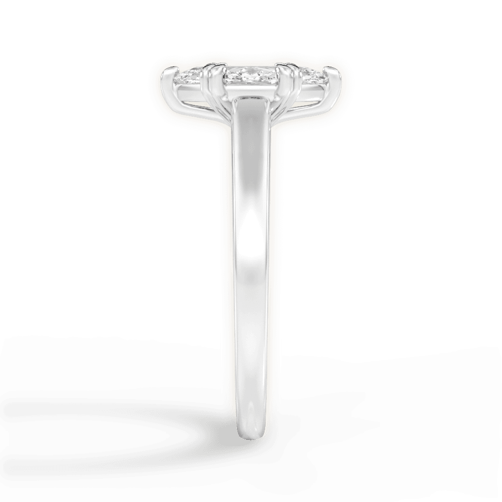 Anna Marquise Cut Lab Grown Diamond Platinum Engagement Ring - View 3