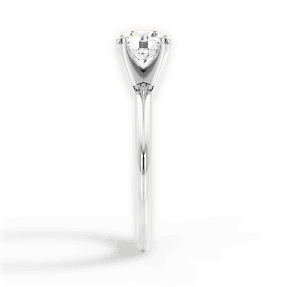 Alicia Round Cut Lab Grown Diamond 18Kt White Gold Engagement Ring - View 4