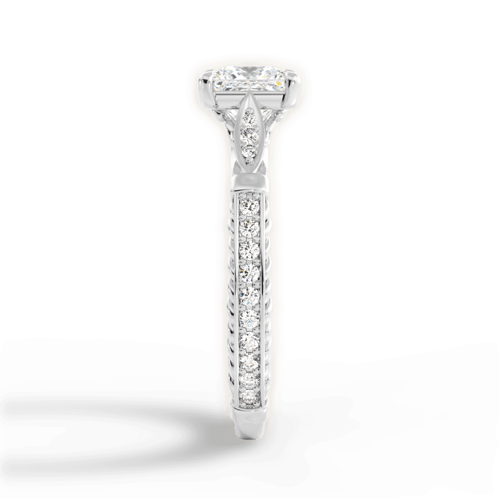 Gabriela Princess Cut Lab Grown Diamond Platinum Engagement Ring - View 3