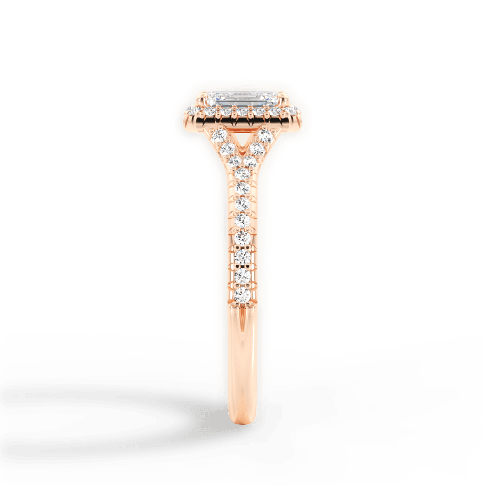 Judy Emerald Cut Lab Grown Diamond 18Kt Rose Gold Engagement Ring - View 2