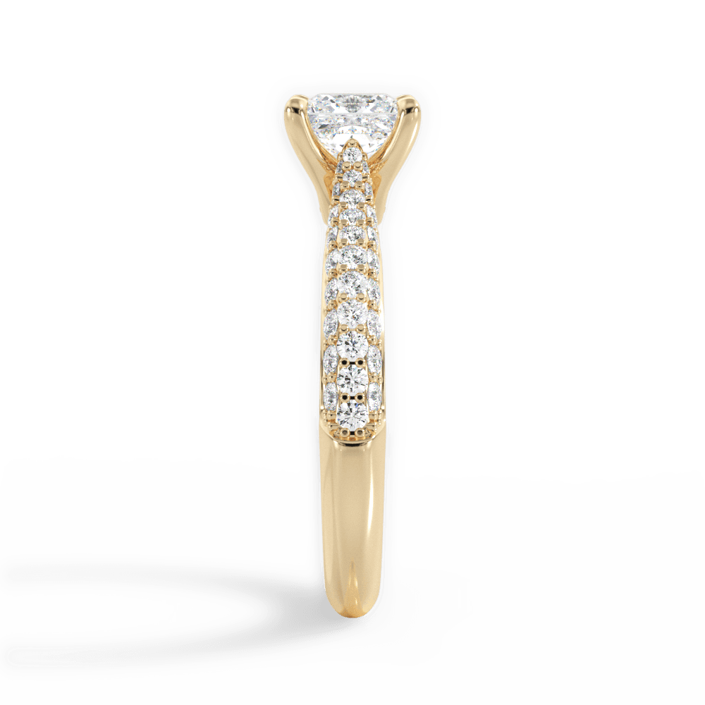 Kira Princess Cut Lab Grown Diamond 18Kt Yellow Gold Engagement Ring - View 2