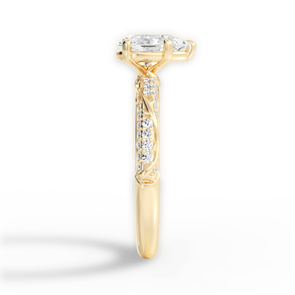Gloria Pear Cut Lab Grown Diamond 18Kt Yellow Gold Engagement Ring - View 2