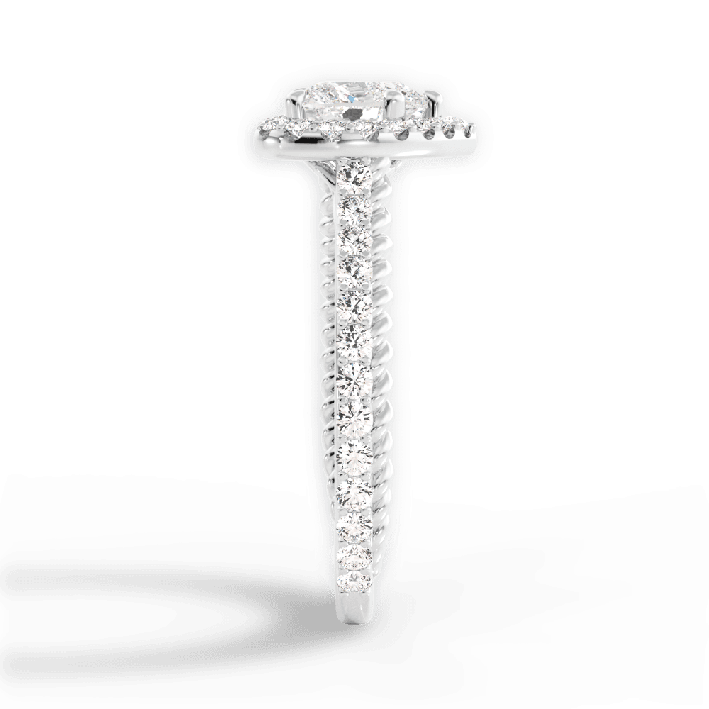 Kim Heart Cut Lab Grown Diamond 18Kt White Gold Engagement Ring - View 2
