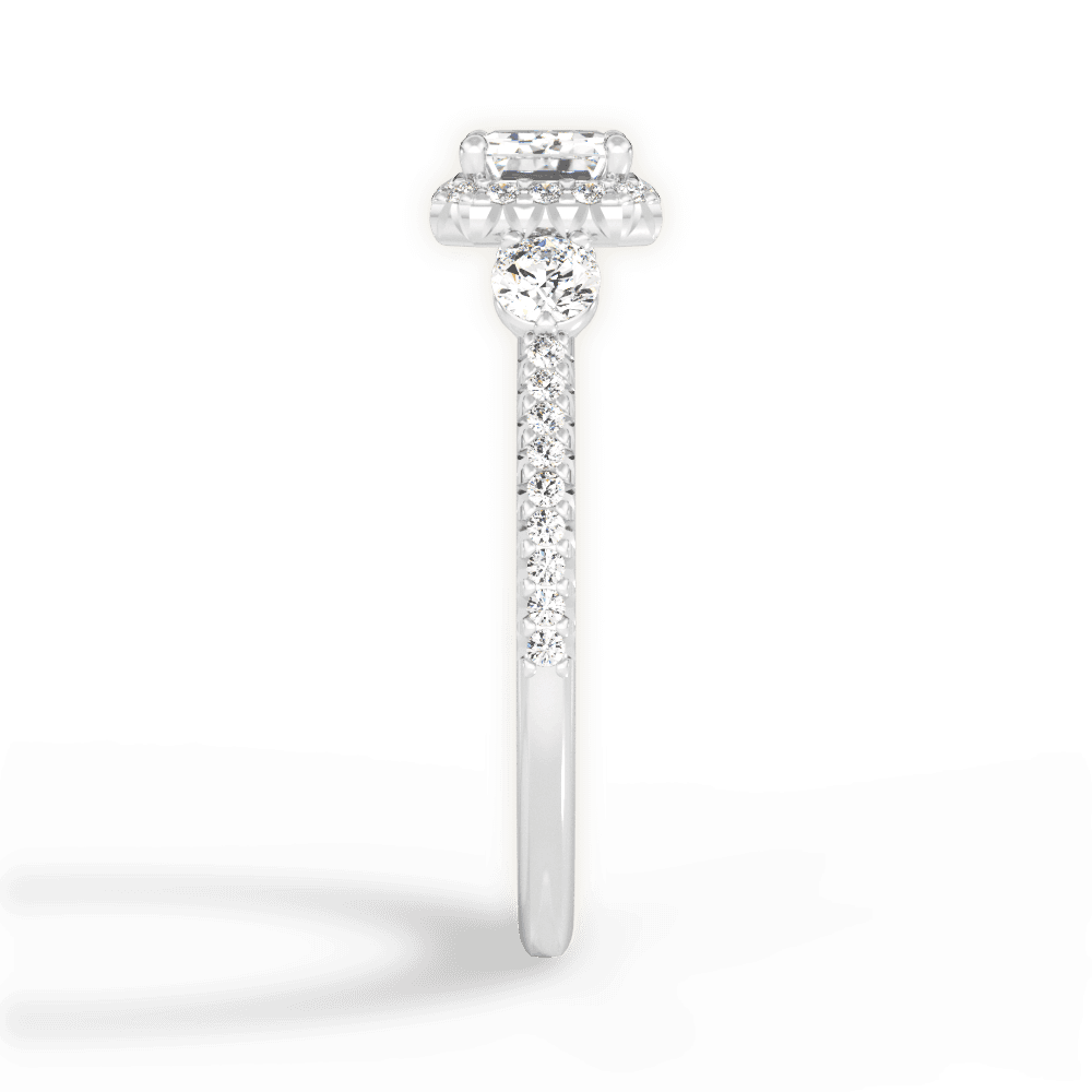 Kara Emerald Cut Lab Grown Diamond 18Kt White Gold Engagement Ring - View 4