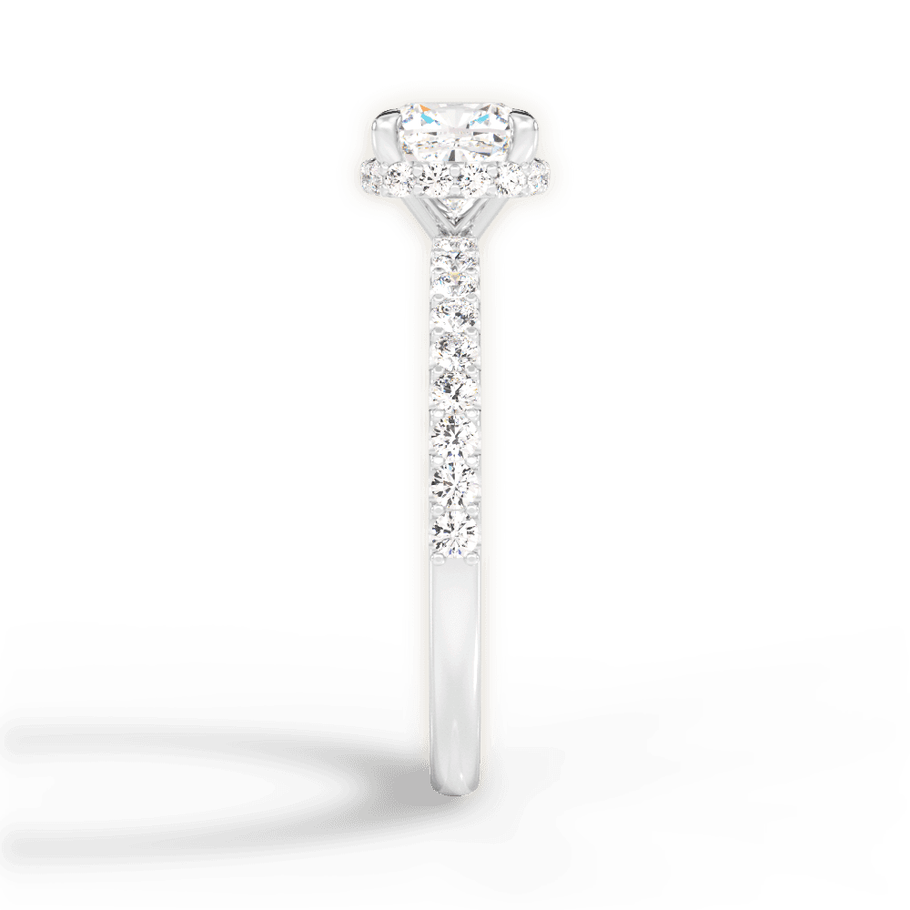 Isabella Cushion Cut Lab Grown Diamond 18Kt White Gold Engagement Ring - View 4