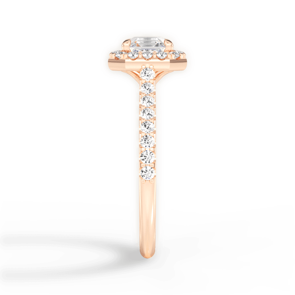 Leah Asscher Cut Lab Grown Diamond 18Kt Rose Gold Engagement Ring - View 3