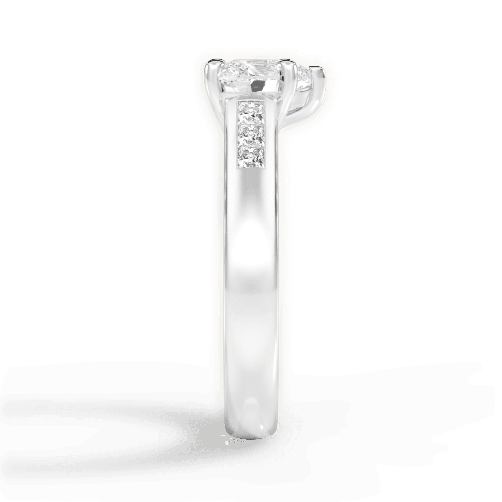 Brittany Heart Cut Lab Grown Diamond 14Kt White Gold Engagement Ring - View 4