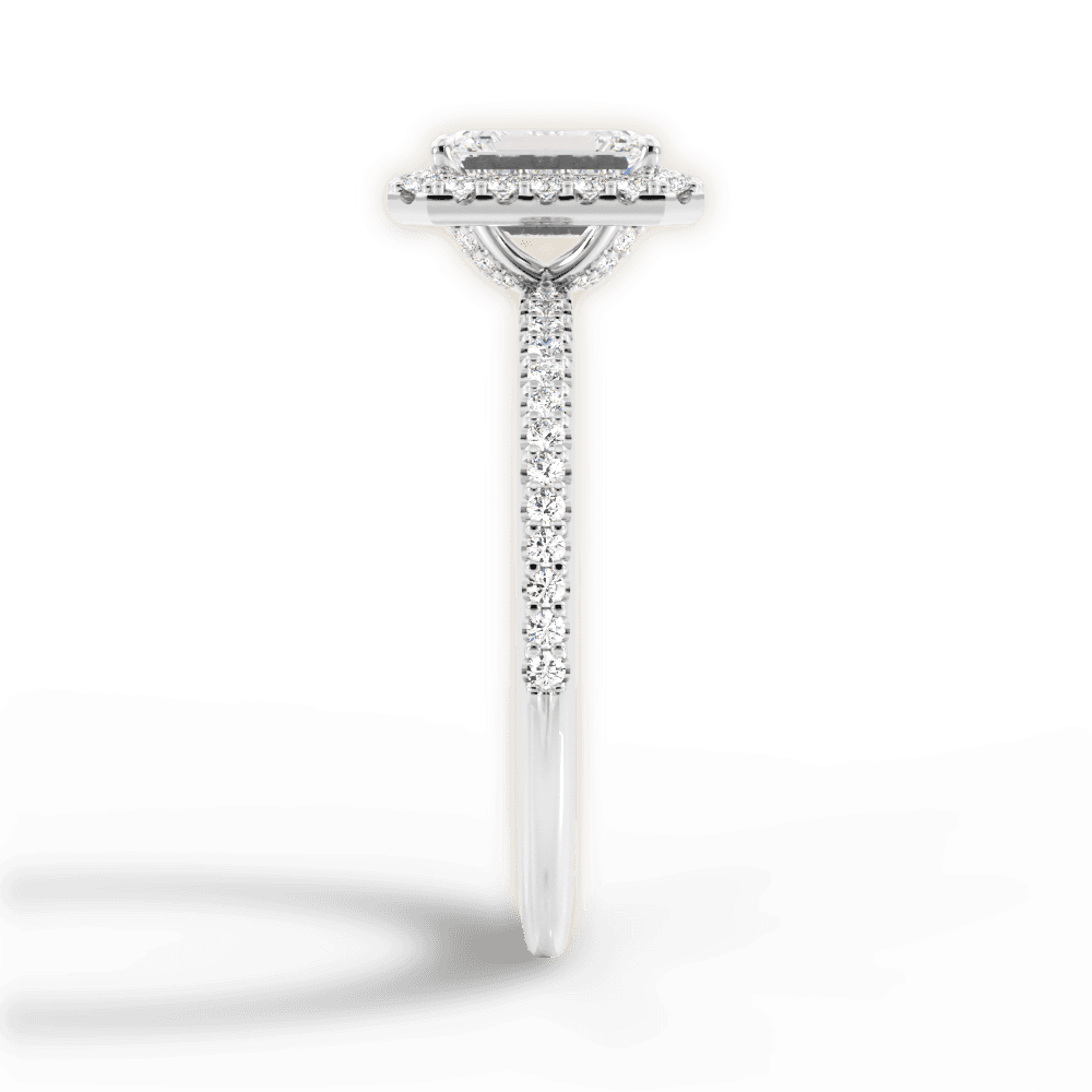 Joanne Emerald Cut Lab Grown Diamond Platinum Engagement Ring - View 4