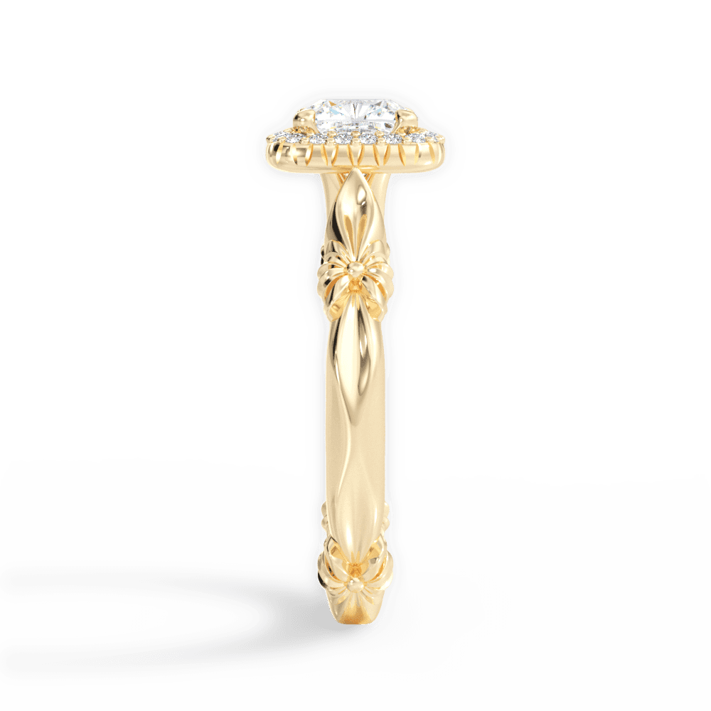 Erica Cushion Cut Lab Grown Diamond 18Kt Yellow Gold Engagement Ring - View 3