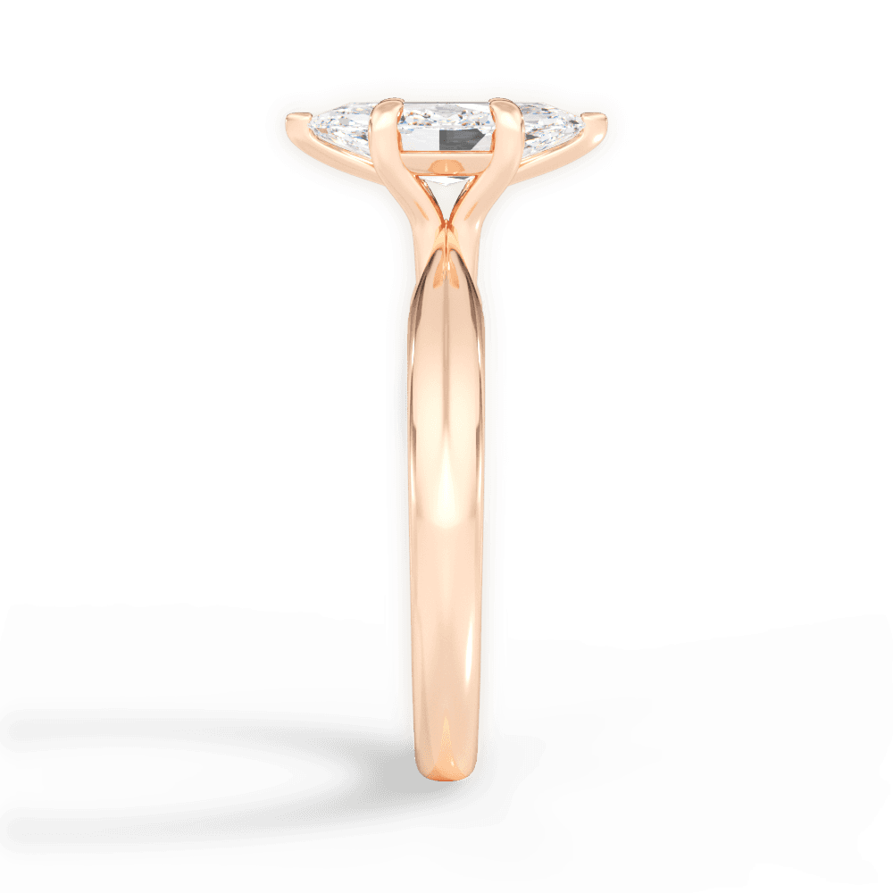 Beth Marquise Cut Lab Grown Diamond 18Kt Rose Gold Engagement Ring - View 4